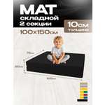 Мат спортивный KMS sport № 10 (100 х 150 х 10) складной 1 сложение чёрный