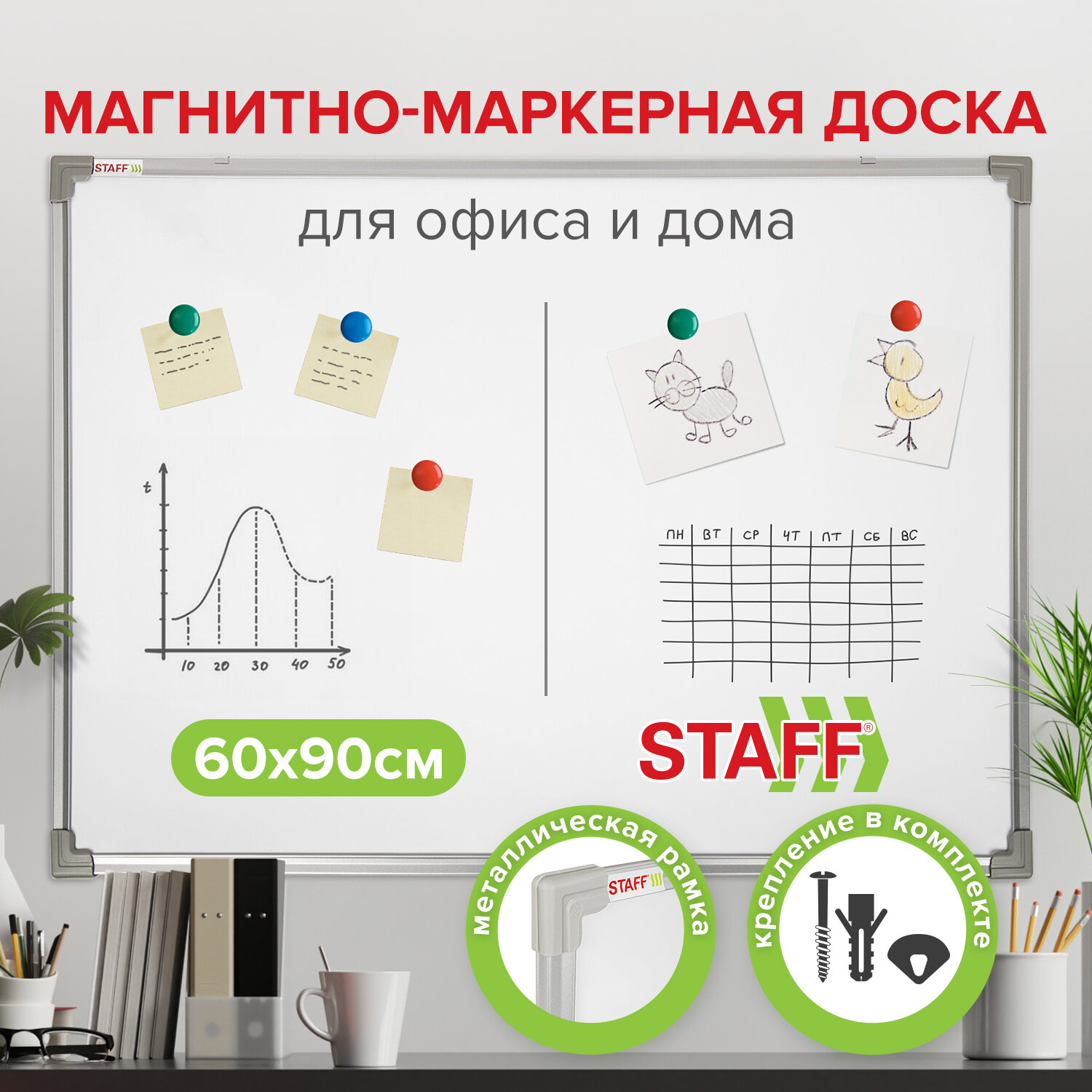 Магнитно-маркерная доска Staff - фото 1