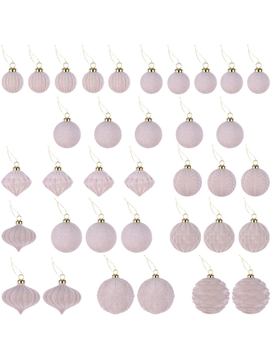 Елочные игрушки шары Золотая сказка набор 35 украшений - фото 2