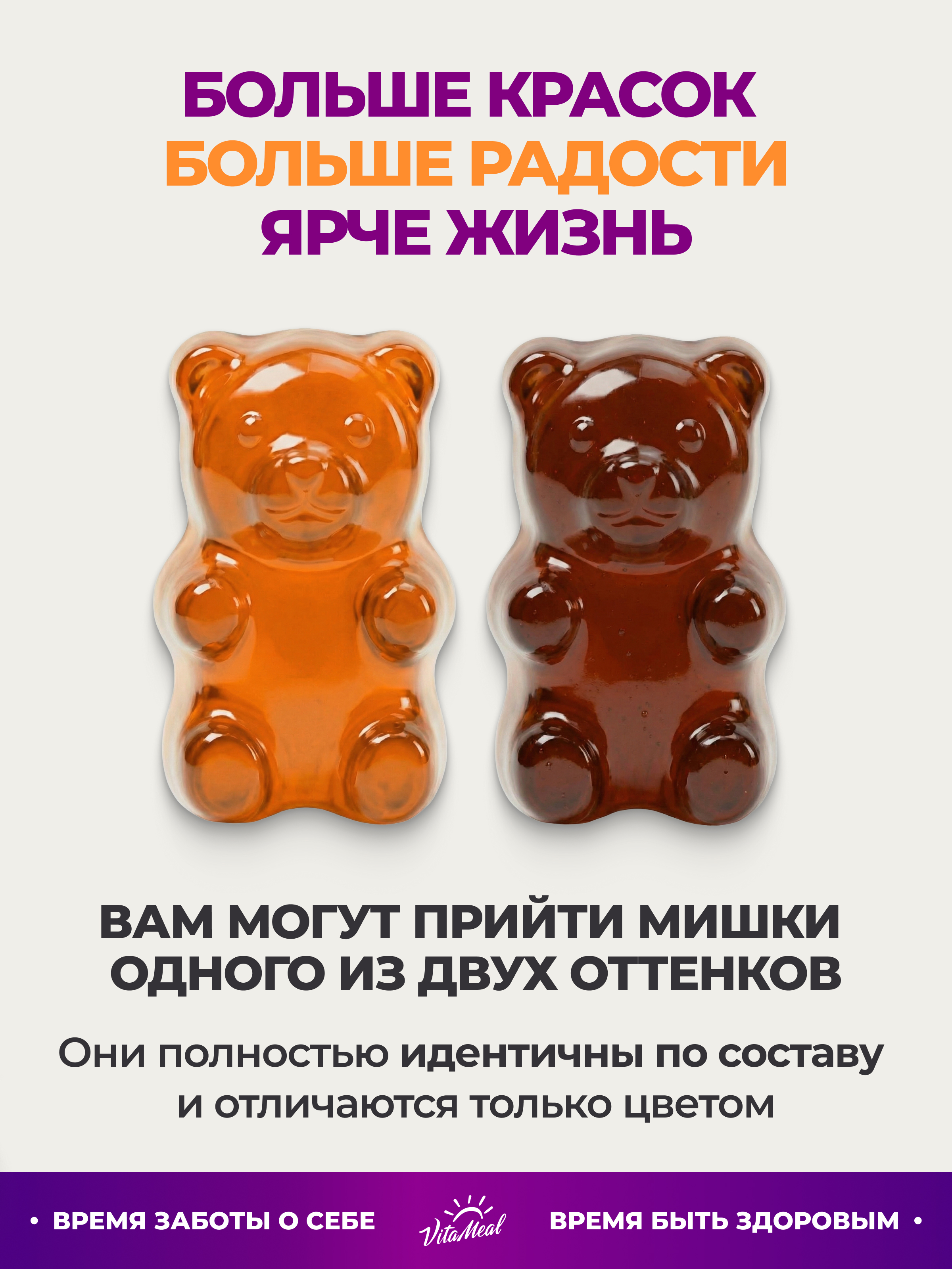 Витамины VitaMeal для детей жевательные мармеладные мишки для иммунитета 120 пастилок - фото 3