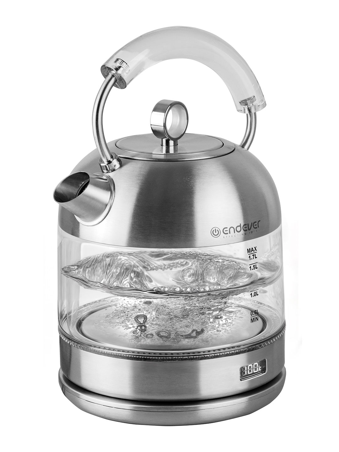 Чайник электрический ENDEVER SkyLine KR-368G 2200 Вт 1.7 л стекло сталь регулятор температуры стальной - фото 3