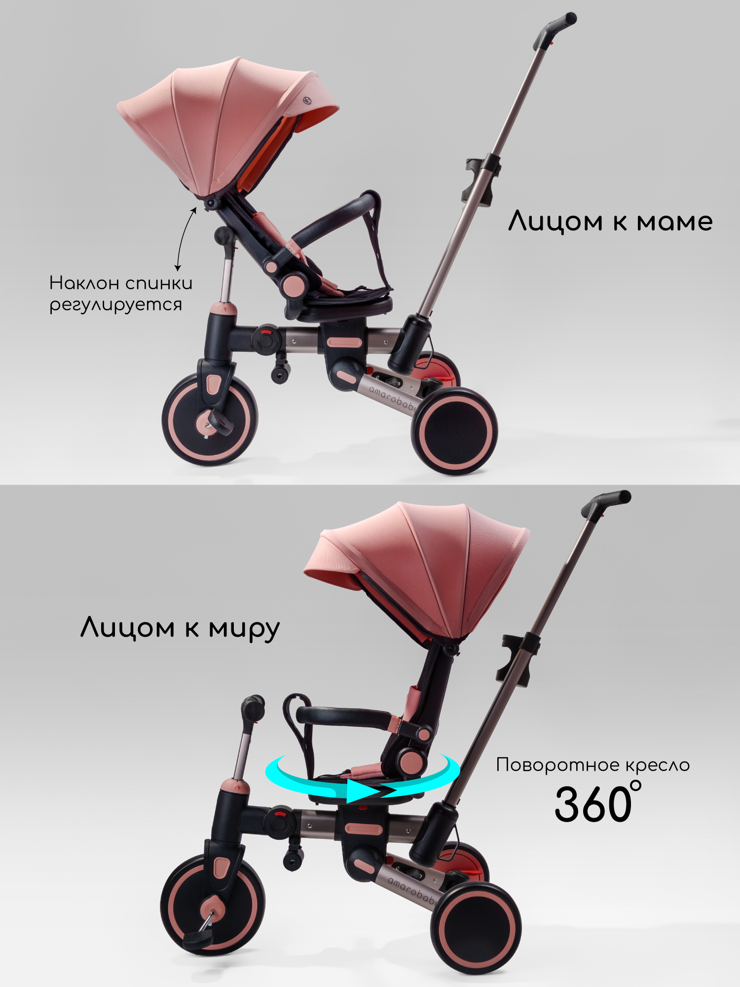 Трехколесный велосипед Amarobaby 8 дюймов - фото 3