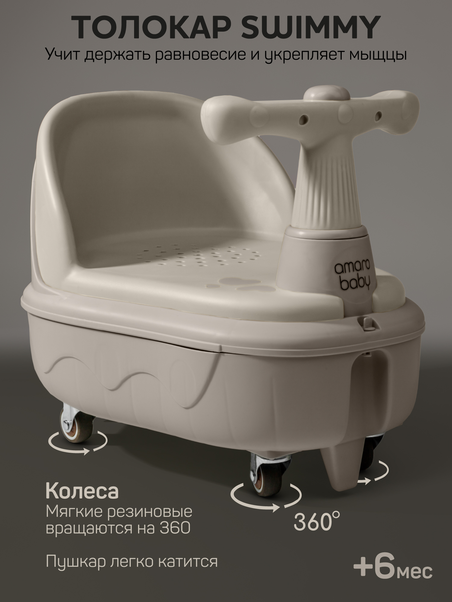 Пушкар Amarobaby Swimmy серый - фото 1