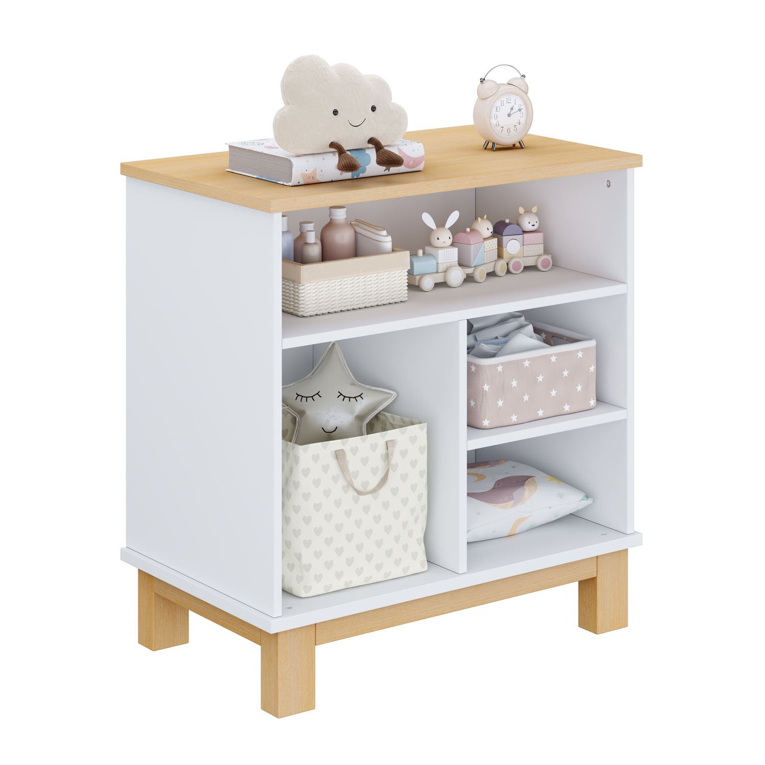 Комод для игрушек и книг Polini kids Белый-натуральный - фото 13