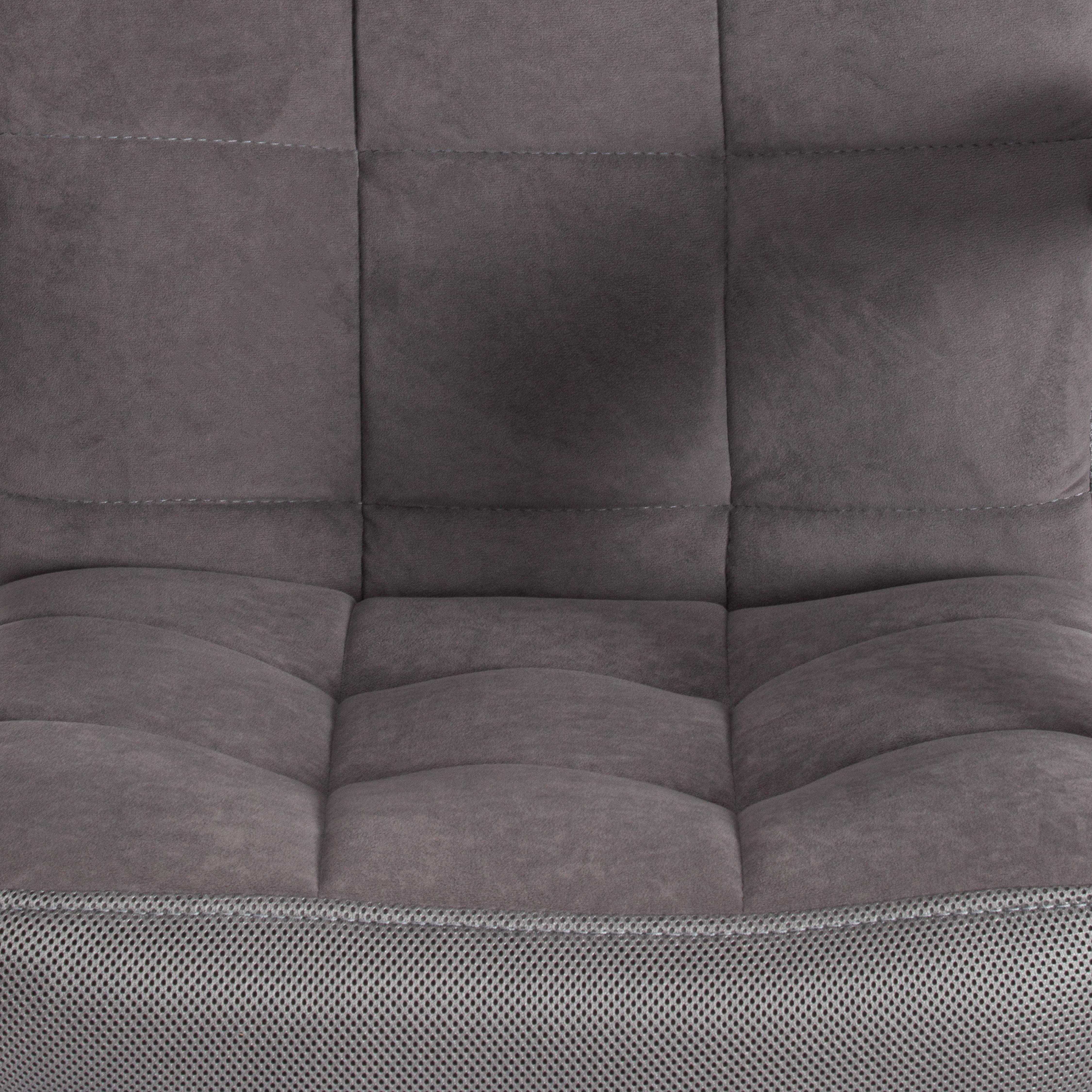 Компьютерное кресло TETCHAIR флок ткань серый - фото 17