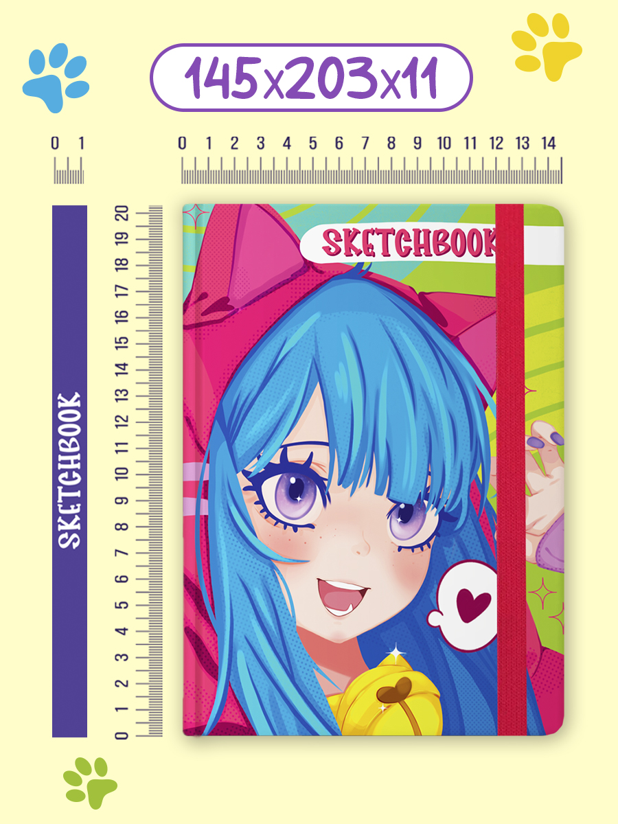 Блокнот Проф-Пресс Скетчбук А5. Аниме. Мяу 80 л. - фото 5