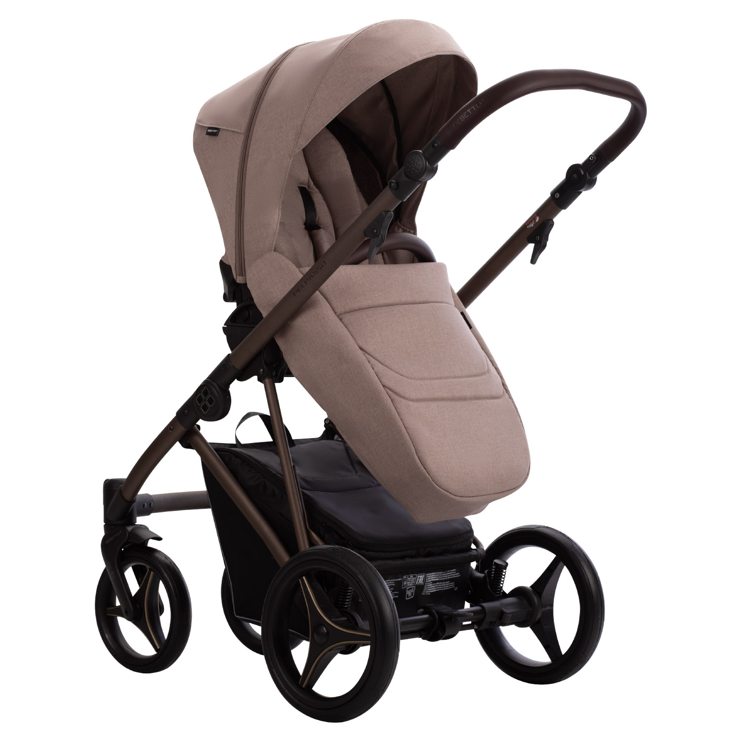 Коляска 2в1 Bebetto Pelpasso 02 Choco бежевый - фото 5