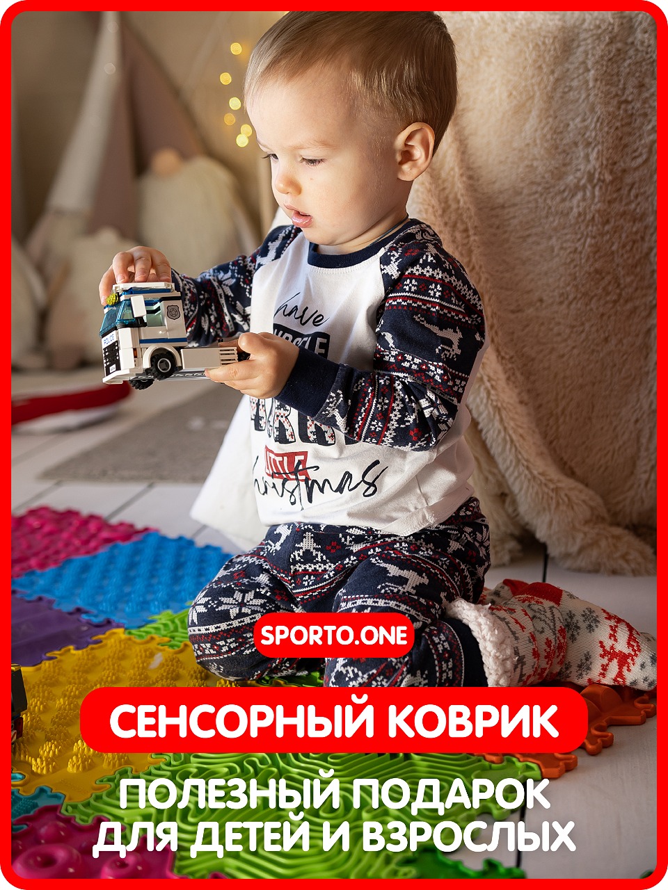 Развивающий коврик пазл SPORTO.ONE, Русская зима, 9 модулей - для игр и активного отдыха - фото 17
