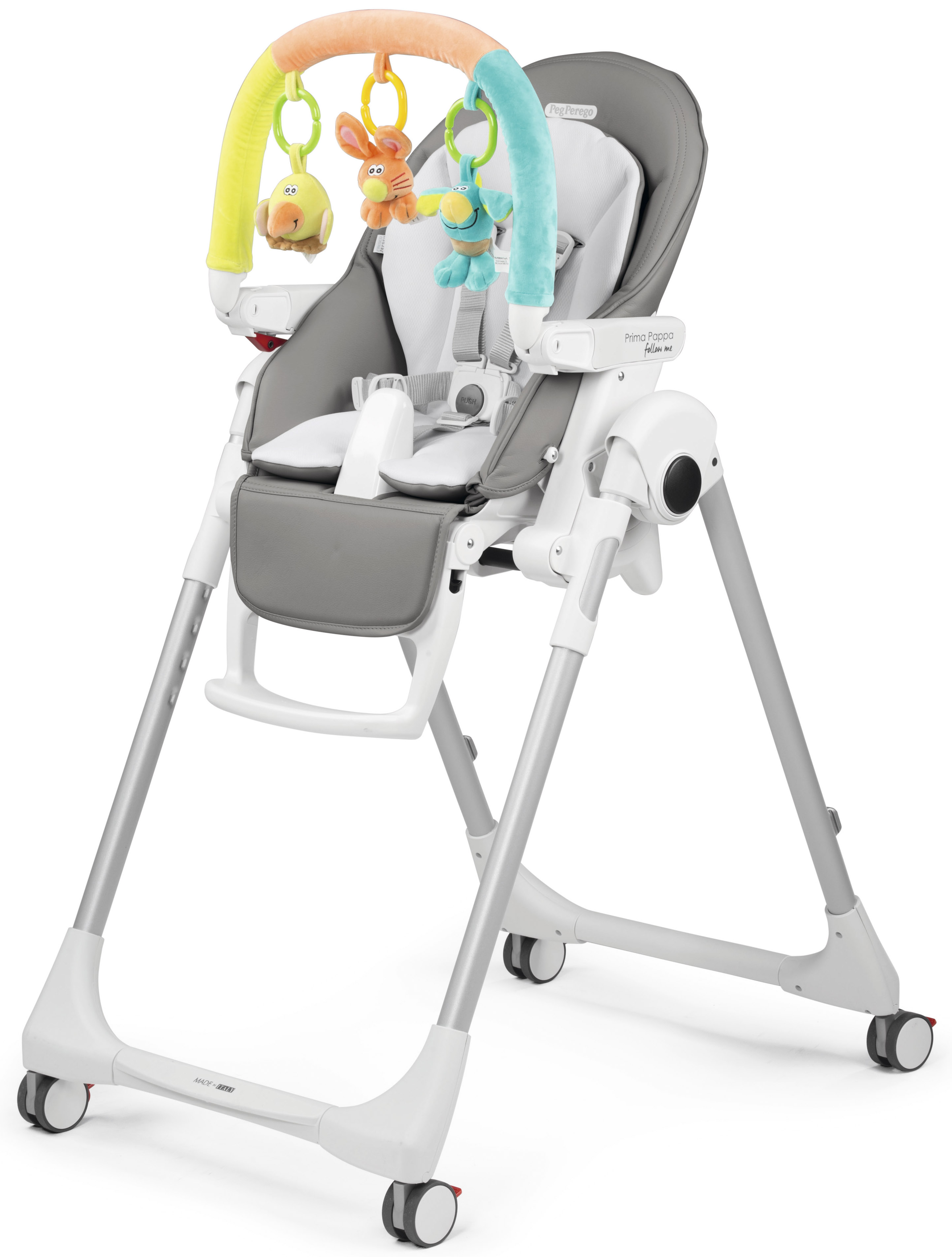 Стульчик для кормления Peg-Perego Prima Pappa Follow Me Plus серый - фото 6