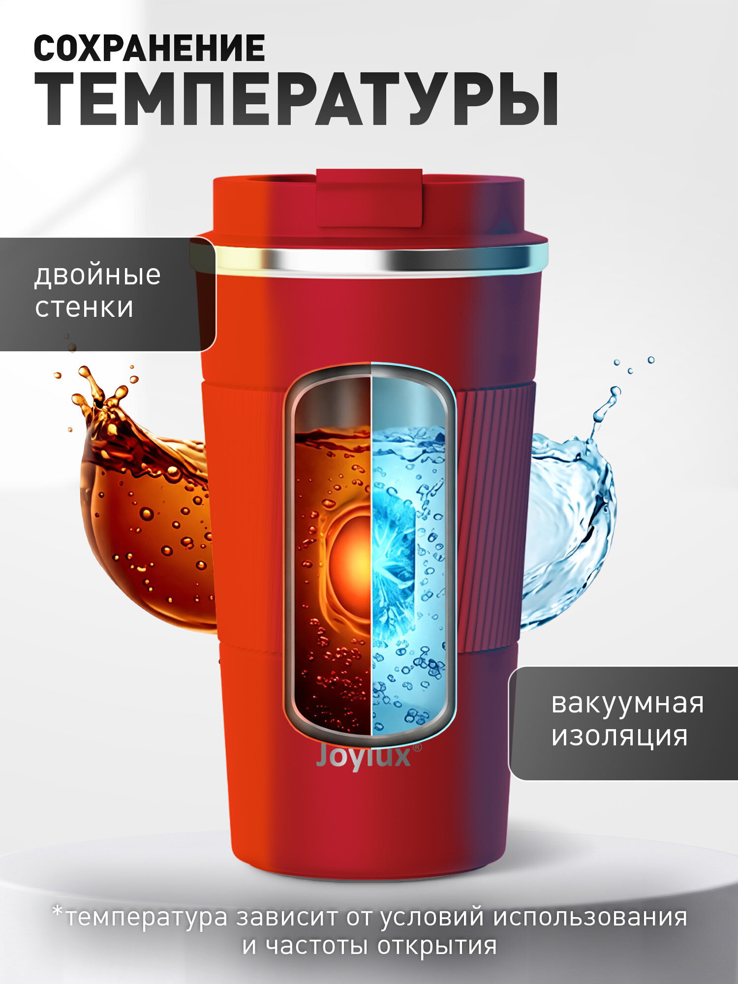 Термокружка Joylux автомобильная 510 мл для кофе и чая - фото 2