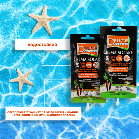 Солнцезащитный крем Delice Solaire набор саше SPF30 и SPF50 6шт