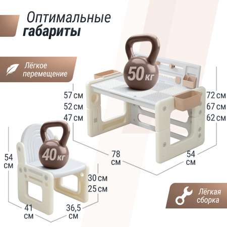 Комплект мебели UNIX Kids 4 в 1 Camel