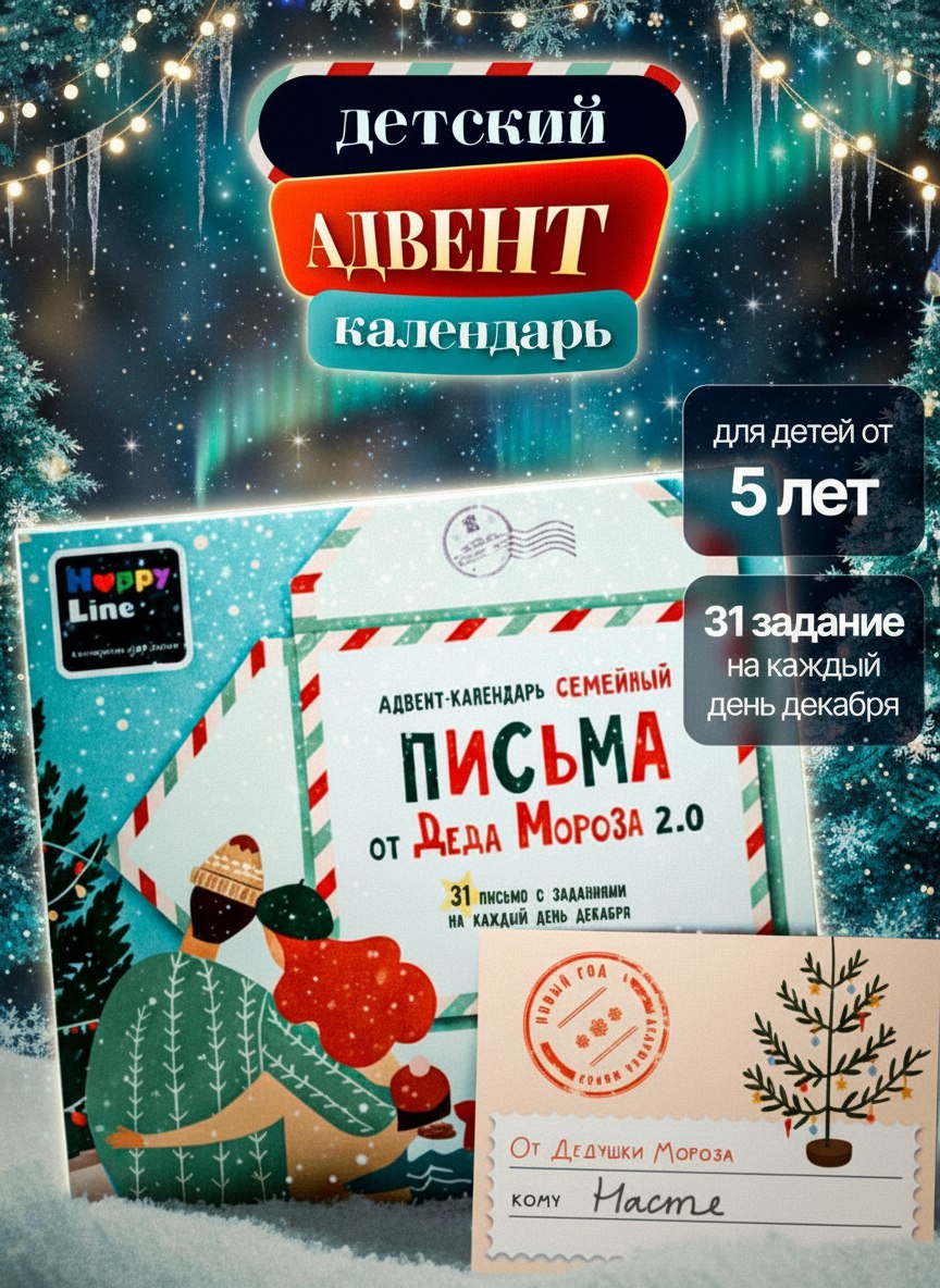 Календарь HappyLine Адвент-календарь HappyLine Письма от Деда Мороза - фото 1