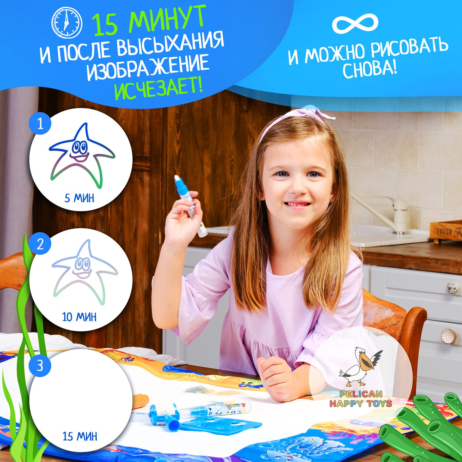 Акварисование PELICAN HAPPY TOYS Океан - фото 10