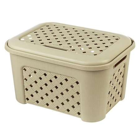 Корзина elfplast для белья Виола бежевый 25 л 43.5*34*27 см