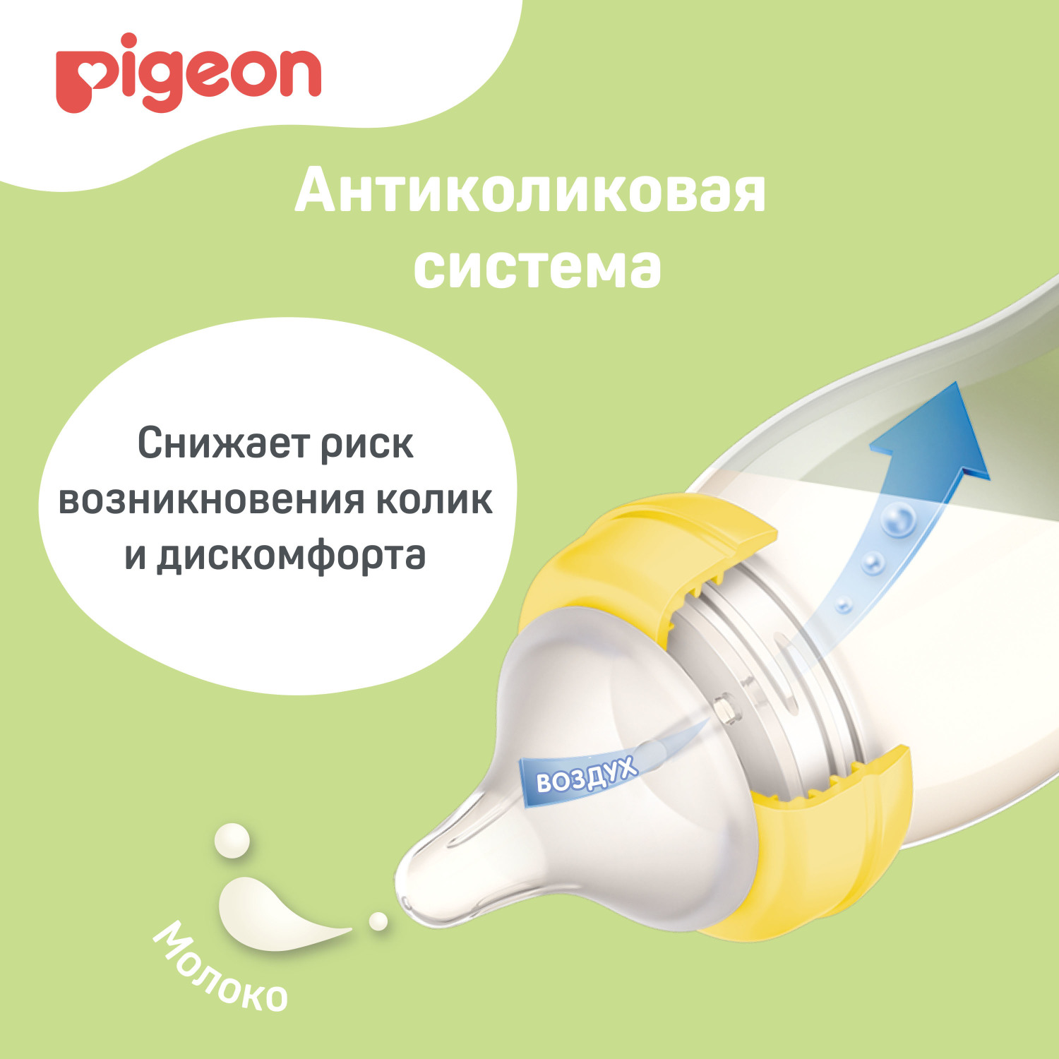 Соска Pigeon Anti-Colic силикон (средний поток) - фото 12