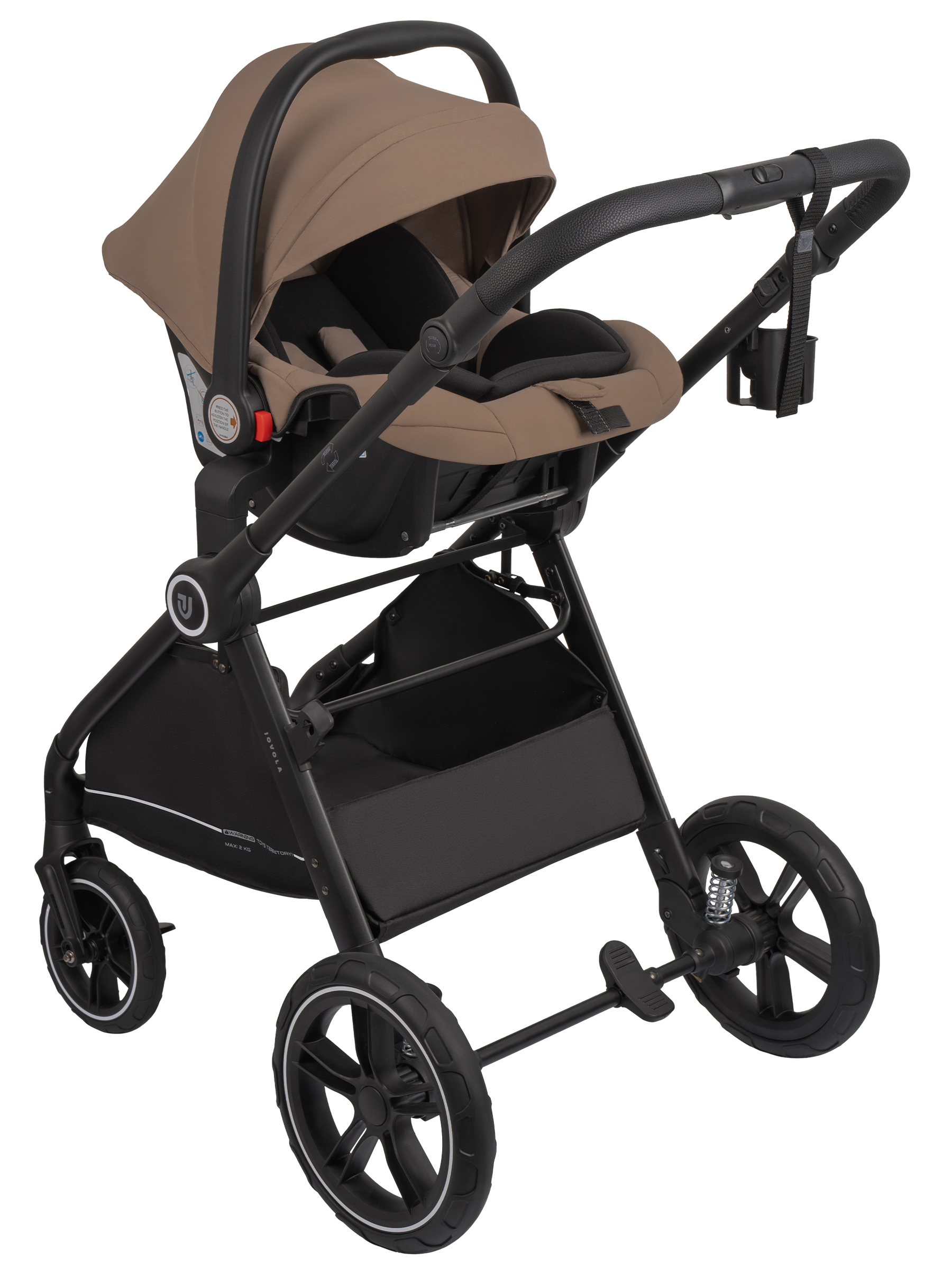 Коляска трансформер JOVOLA Truck, перекидная ручка бежевый - фото 5