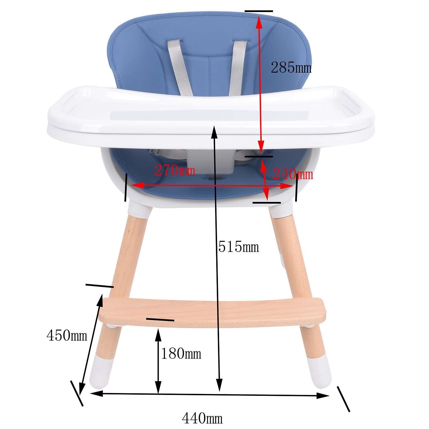 Стульчик для кормления Babyton Woody Grey трансформер - фото 13