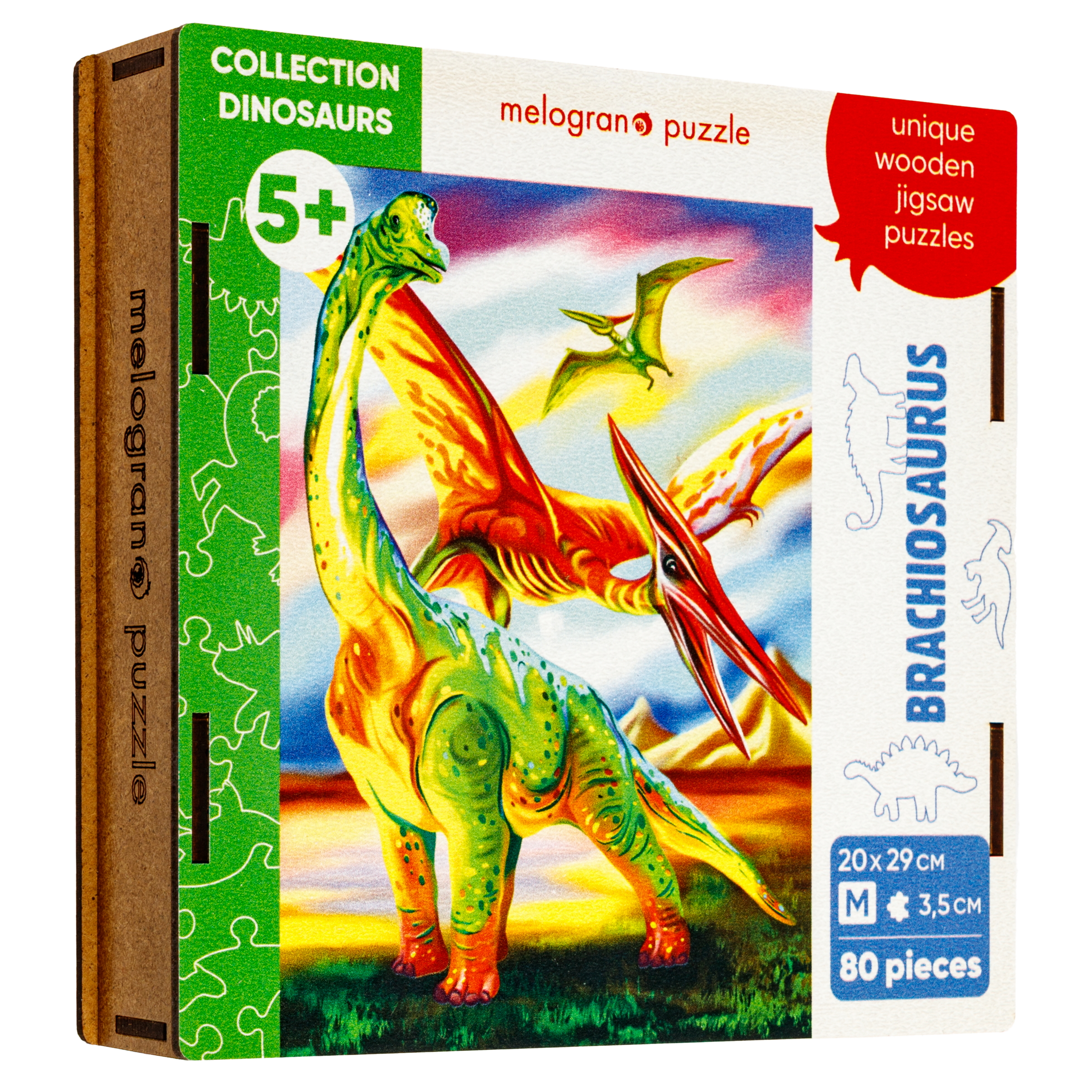 Пазл 1TOY динозавр Брахиозавр деревянный - фото 14