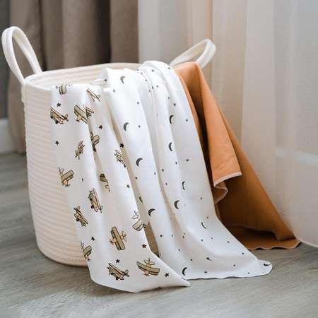 Пелёнка Mjolk Самолеты Camel Ночное небо трикотаж 80х80 см 3 шт.