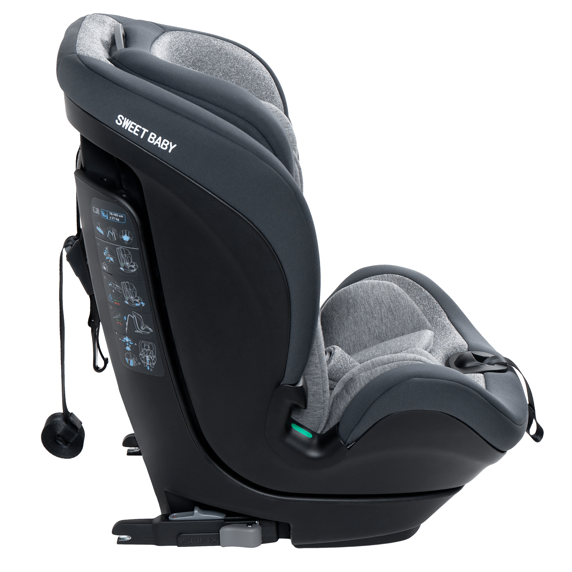 Автокресло Sweet Baby Gravity BH7613519 (О9) Grey Isofix 1/2/3 (9-36 кг) серый - фото 12