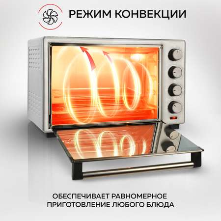 Мини-печь GFGRIL GFO-39 mirror 38 л электрическая духовка из нержавейки с конвекцией