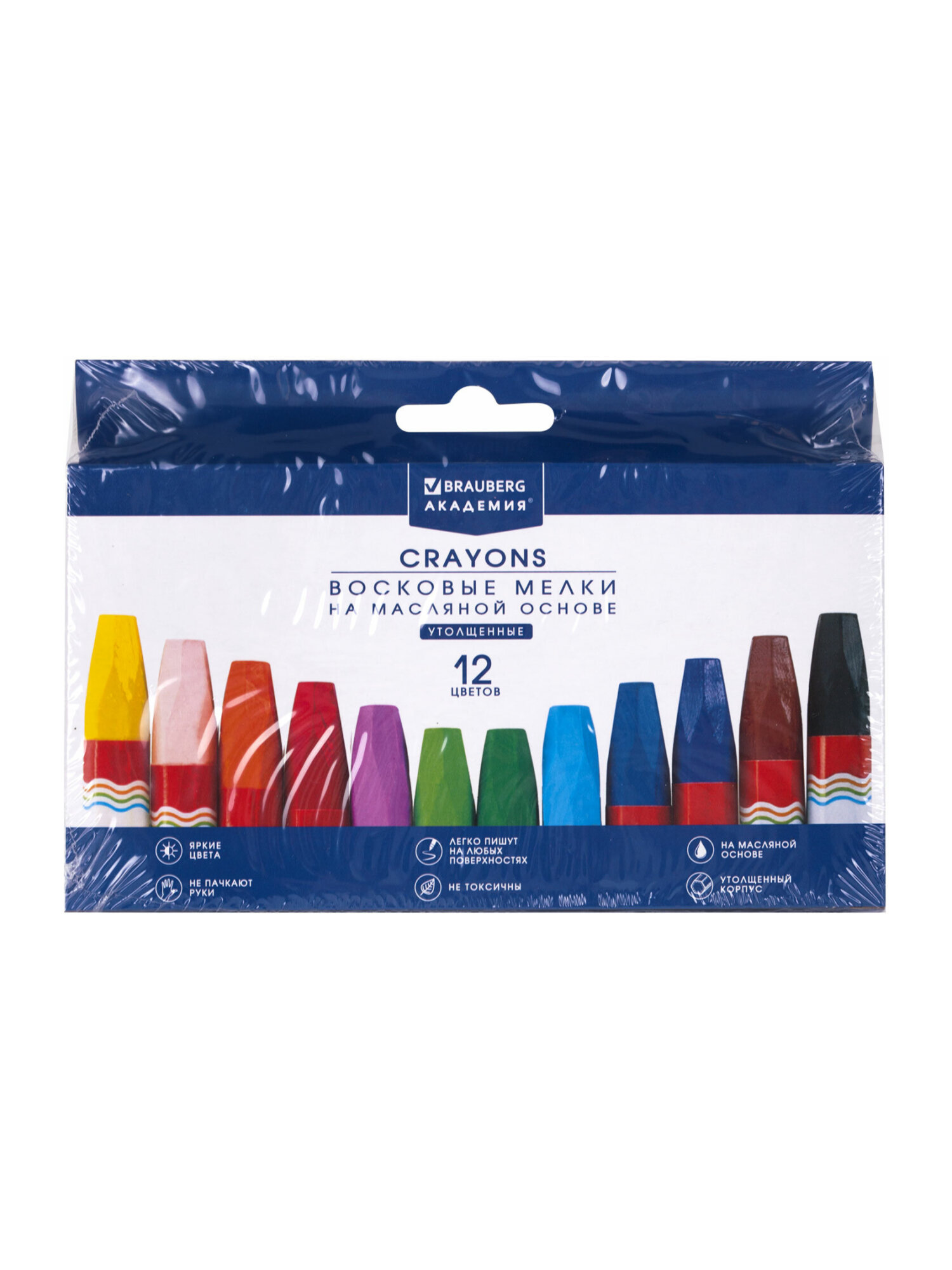 Восковые мелки Brauberg 12 шт. - фото 13