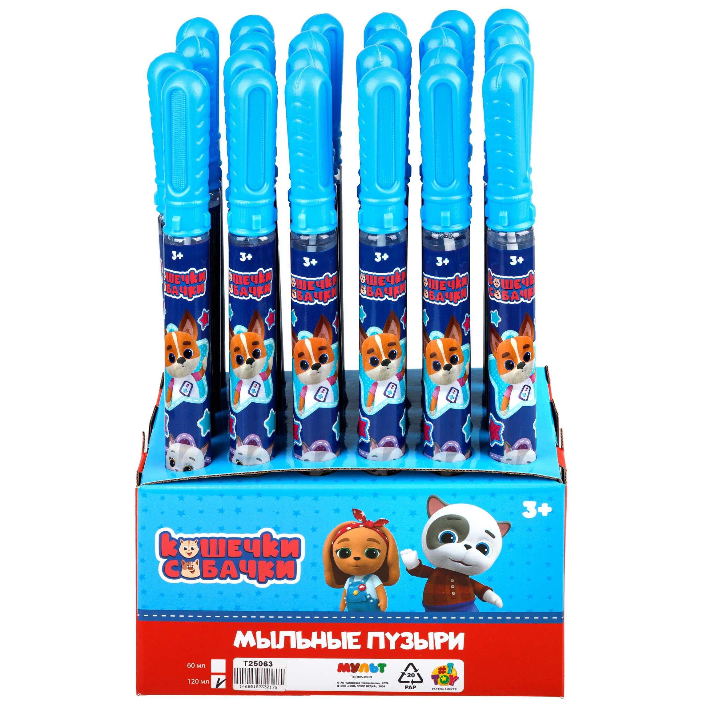 Мыльные пузыри 1TOY набор Кошечки собачки 24 шт - фото 13
