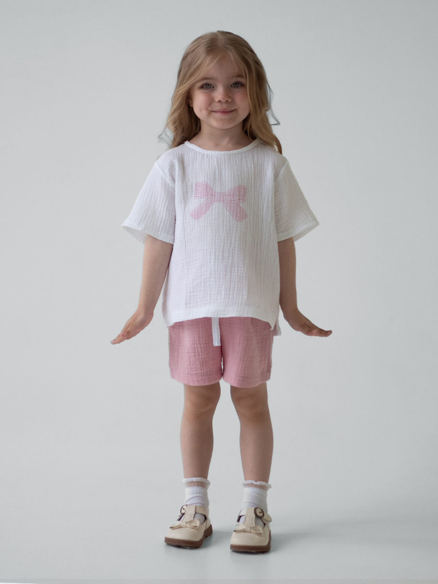 Костюм Чудо-Кроха SET-Ts01-Pr01-Sh01_белый/пудровый - фото 1
