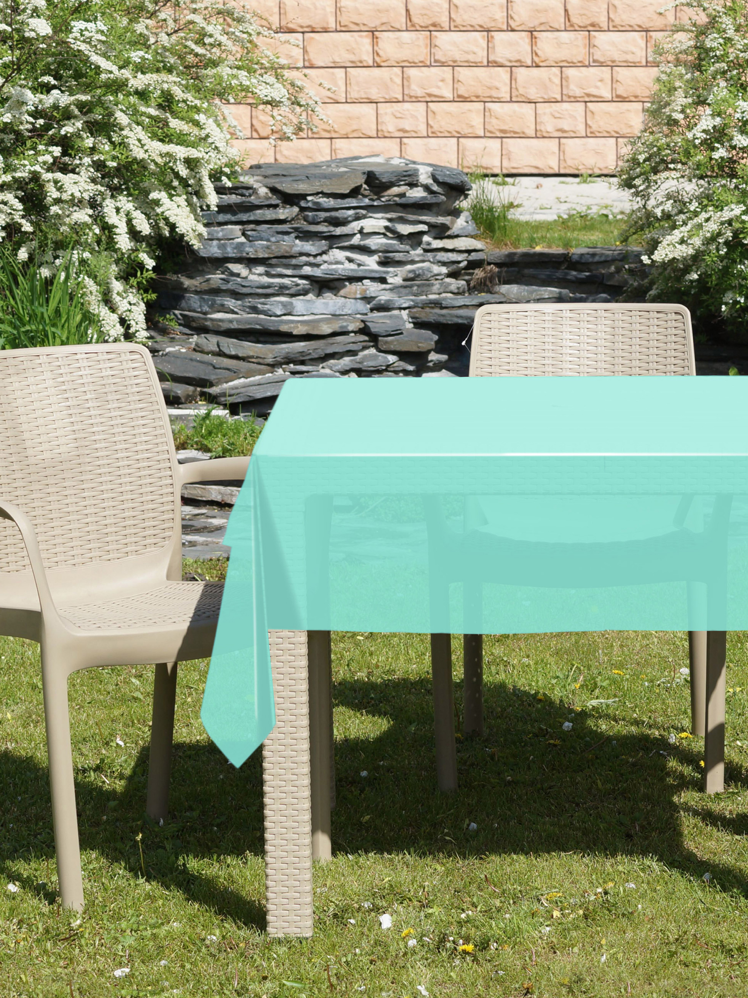 Скатерть одноразовая полиэтиленовая VILINA зеленая - фото 5