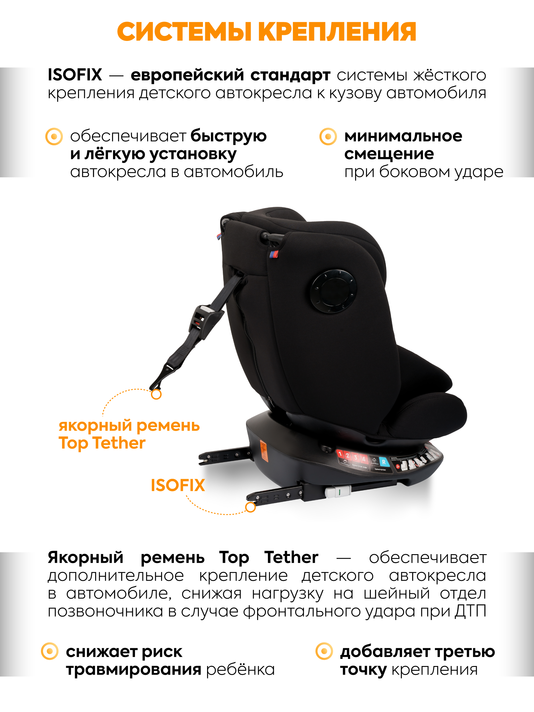 Автокресло JOVOLA Prime Isofix черный Isofix 0+/1/2/3 (0-36 кг) черный - фото 2