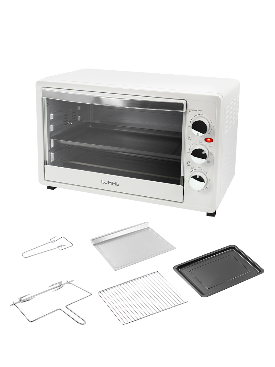 Мини-печь LUMME LU-1710 белый жемчуг - фото 2
