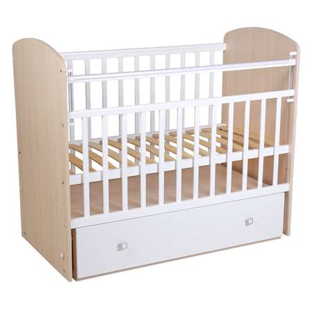 Детская кроватка Polini kids прямоугольная, без маятника (белый, бежевый)
