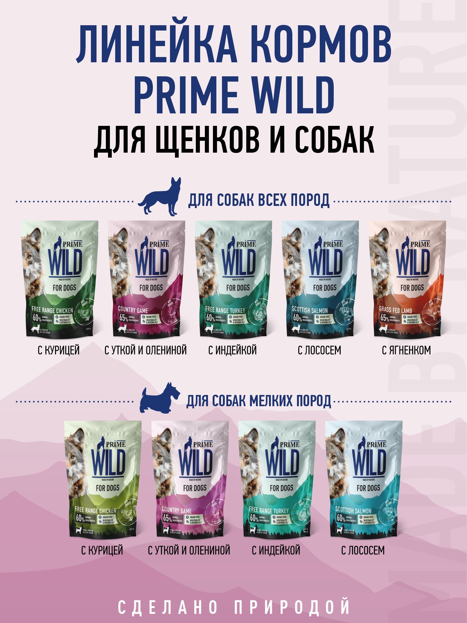 Корм для собак и щенков средних/крупных Prime WILD беззерновой на утке с олениной 2кг - фото 16