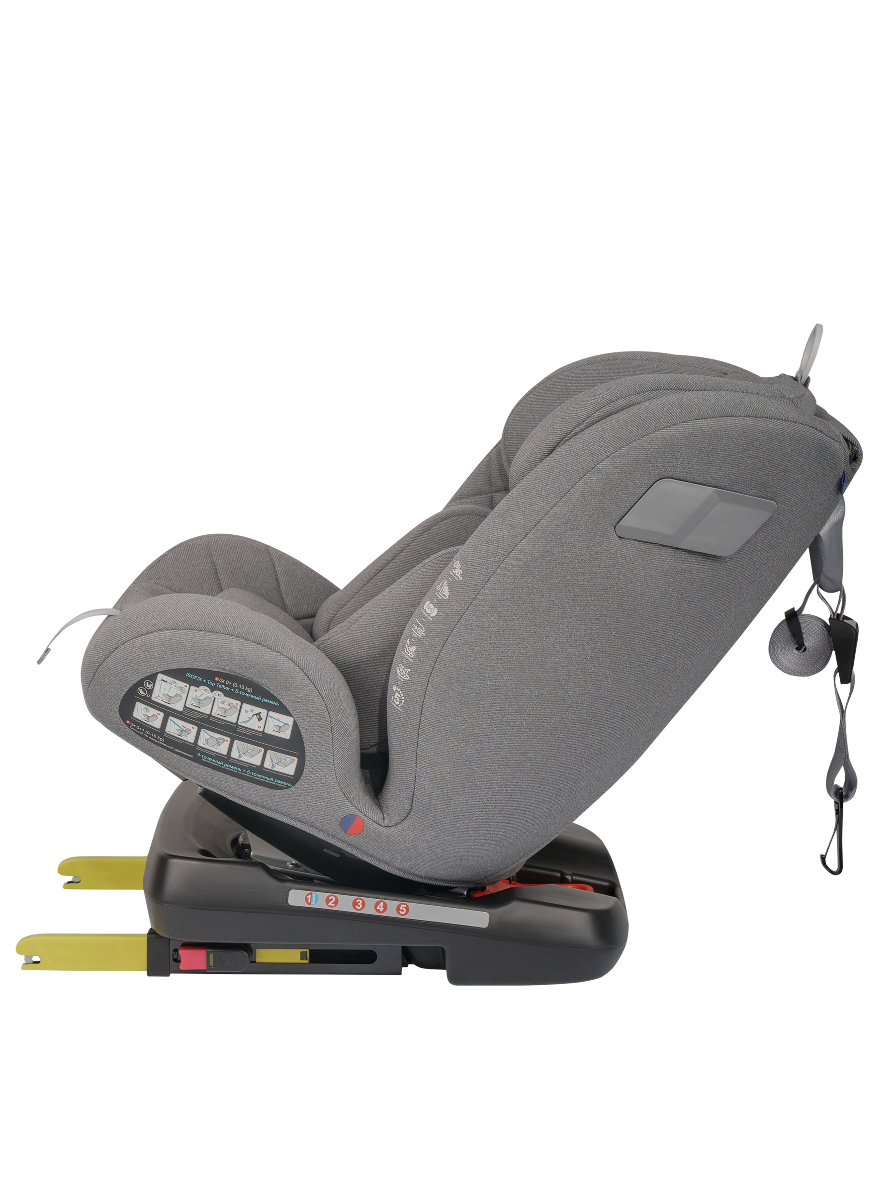 Автокресло Indigo Tourneo S Isofix 0+/1/2/3 (0-36 кг) серебряный - фото 19