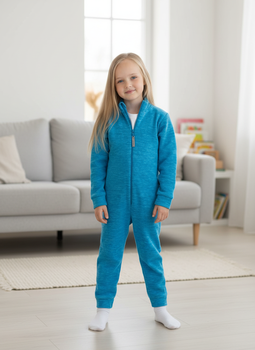 Изображение товара Детский флисовый комбинезон Утенок 128 всесезонный для активного отдыха и дома