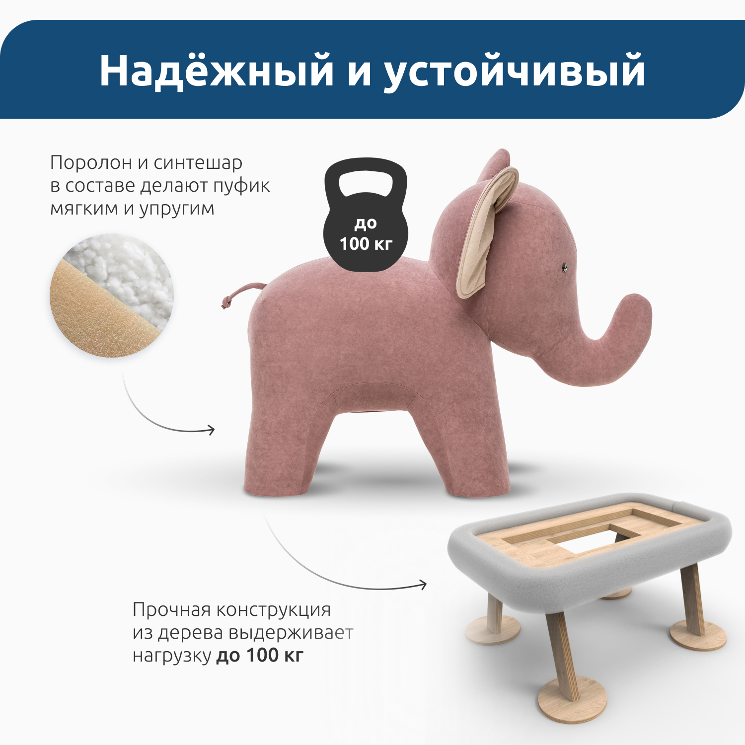 Пуфик Leset Пуф розовый - фото 3