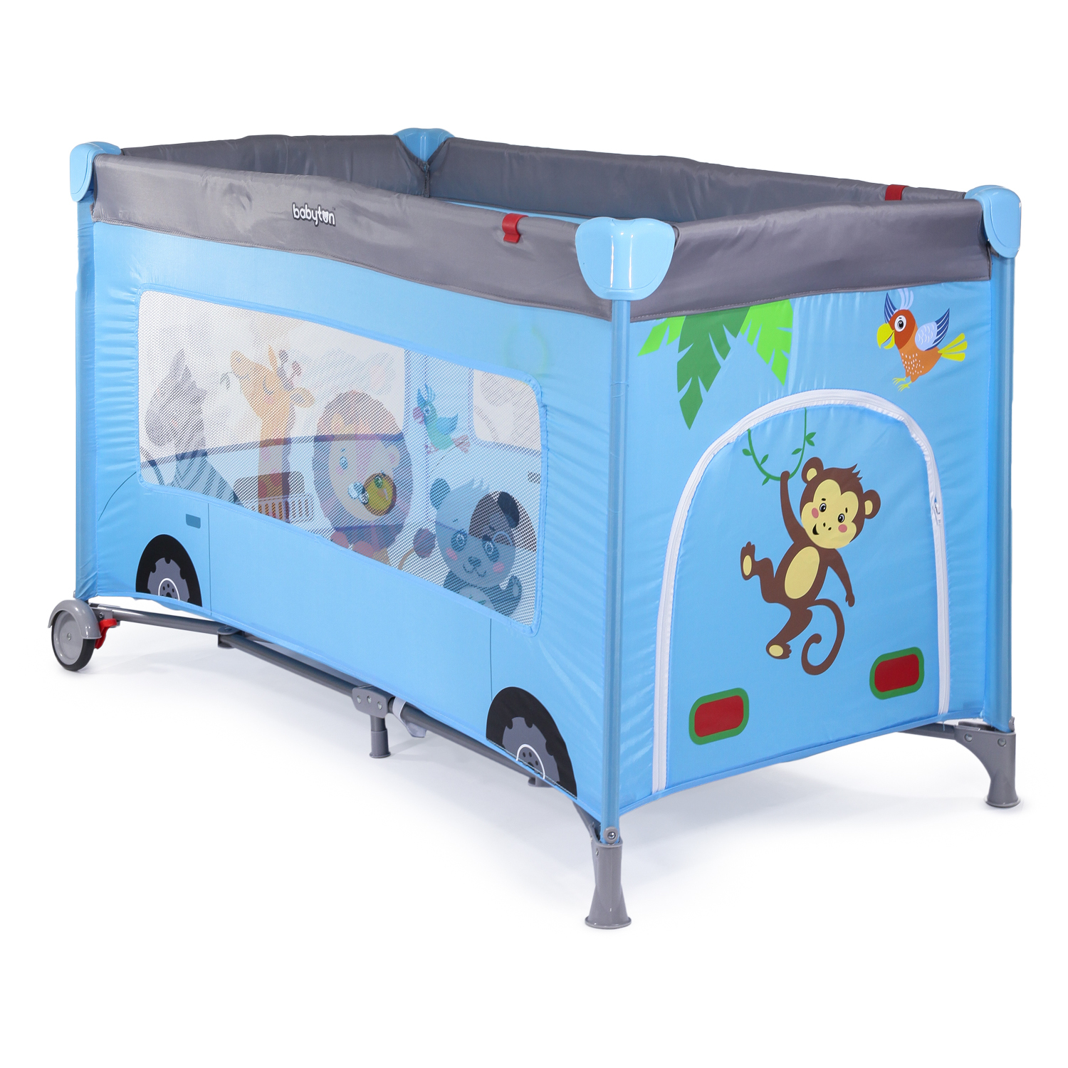 Манеж кровать Babyton Blue bus G120 - фото 1