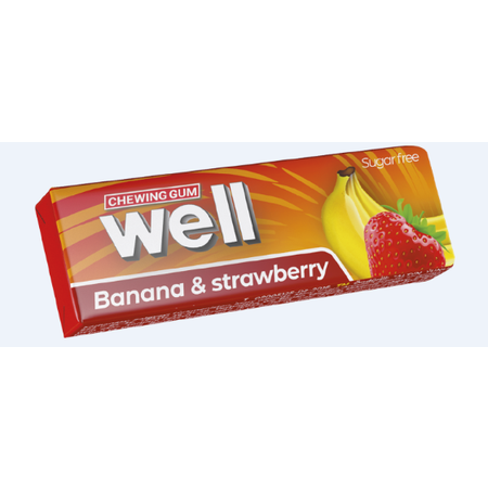 Жевательная резинка Well клубника и банан 12.65г