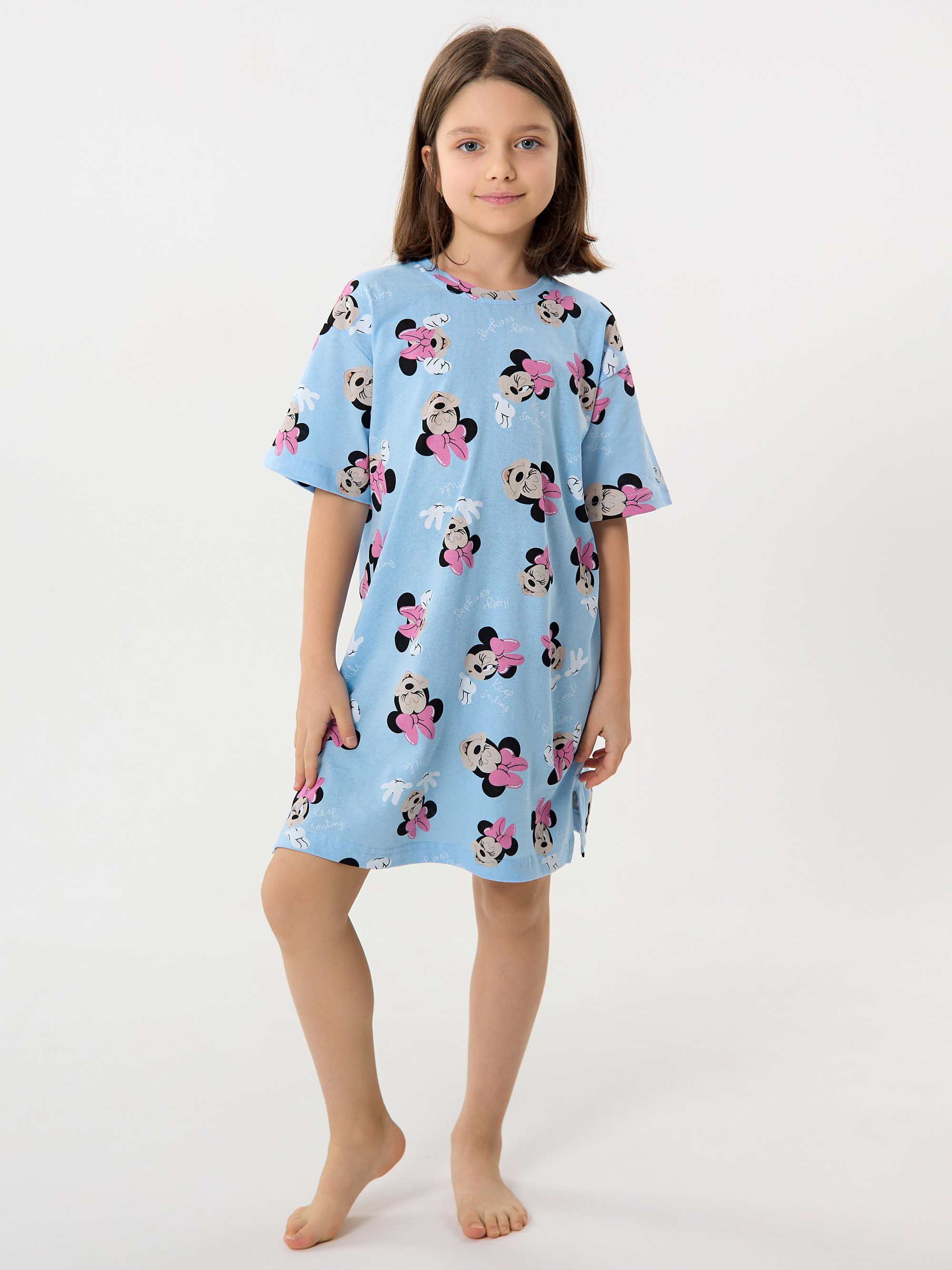 Cорочка ночная YAXX 003--Туника микки/голубой (К) - фото 1