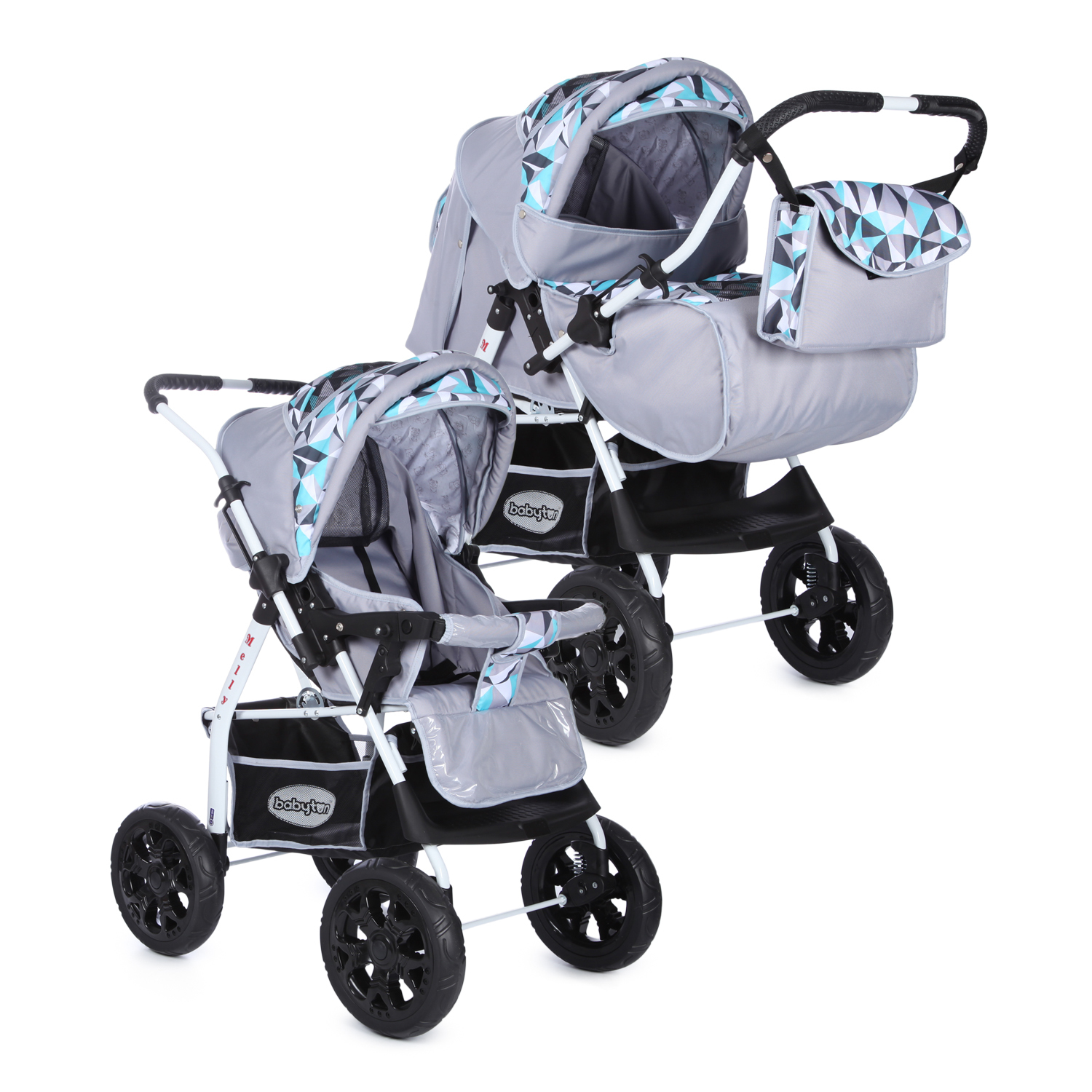 Коляска трансформер Babyton Melly Grey-Green серый - фото 1
