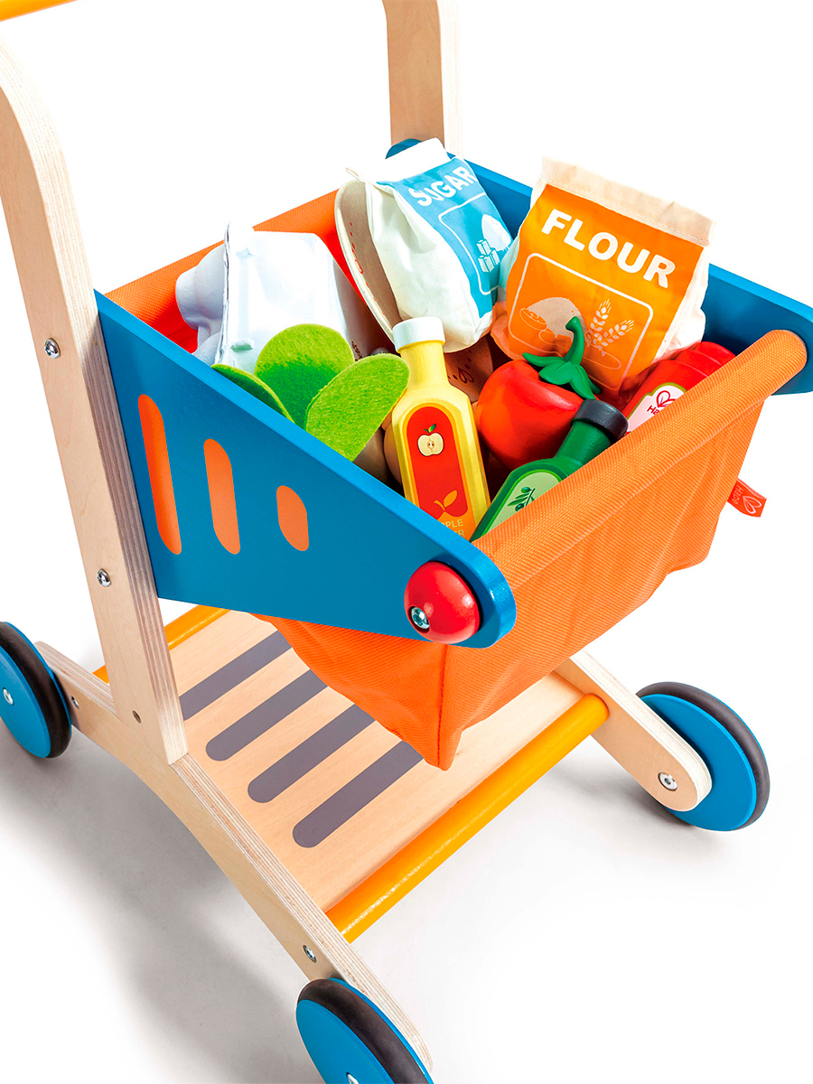 Игровой набор Hape тележки и корзинки, продукты, касса - фото 3