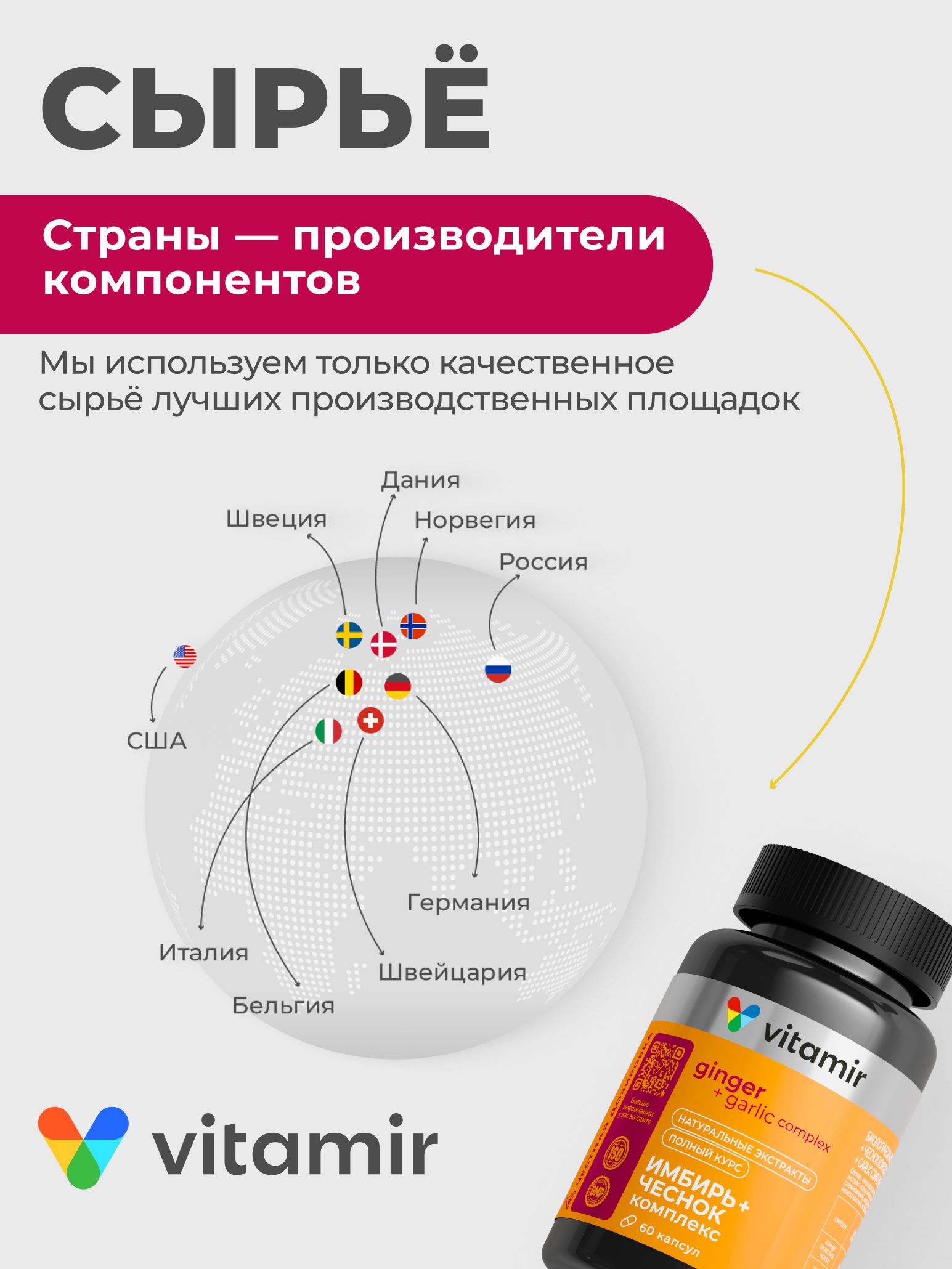 Имбирь и чеснок экстракт VITAMIR комплекс для иммунитета и пищеварения 90 капсул - фото 8
