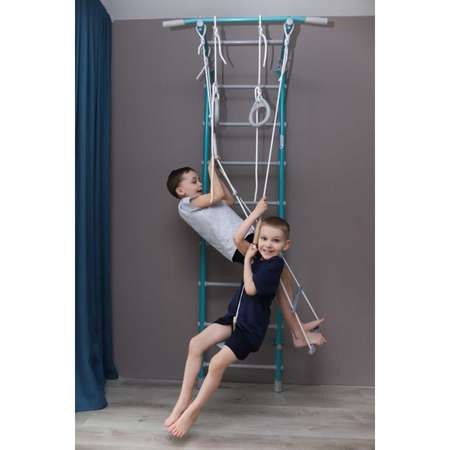 Детский спортивный комплекс Формула здоровья Шведская стенка Pastel 1 turquoise grey