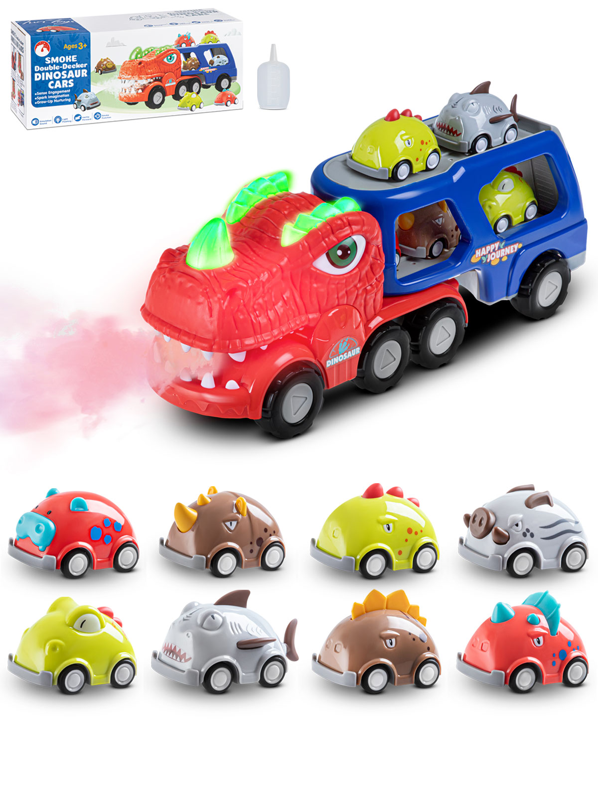 Автовоз AUTODRIVE Динозавр с паром JB0405012 - фото 7