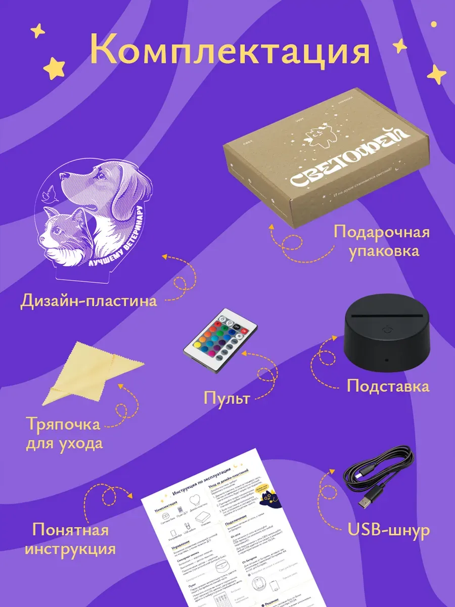 Ночник Светофей Лучшему ветеринару - фото 7