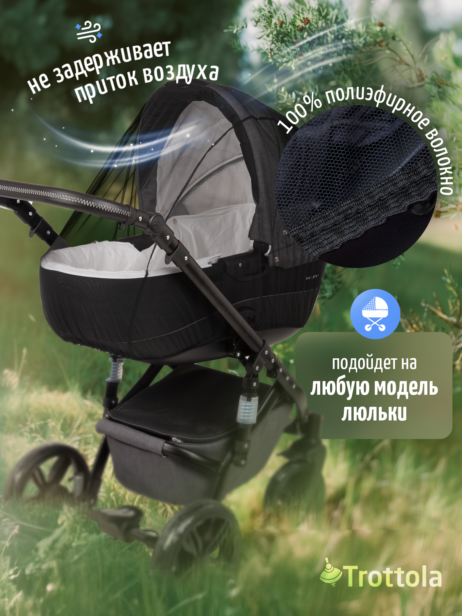 Сетка от насекомых Trottola черный Т150/чёрная - фото 4