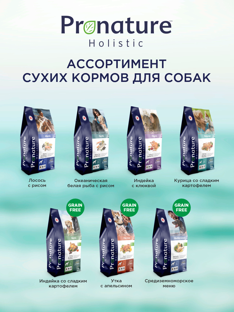 Корм для собак сухой Pronature Holistic Nordic Grain Free беззерновой на индейке и утке 2.5кг - фото 8