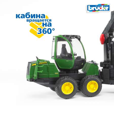 Трактор Bruder John Deere 1210E с прицепом