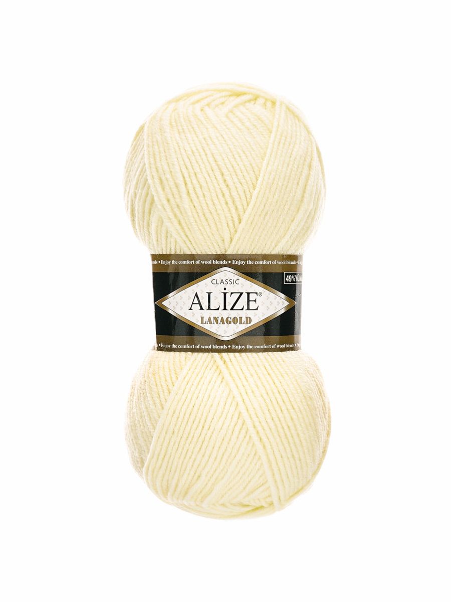 Пряжа Alize полушерстяная мягкая тонкая теплая Lanagold 100 гр 240 м 5 мотков 01 кремовый - фото 4